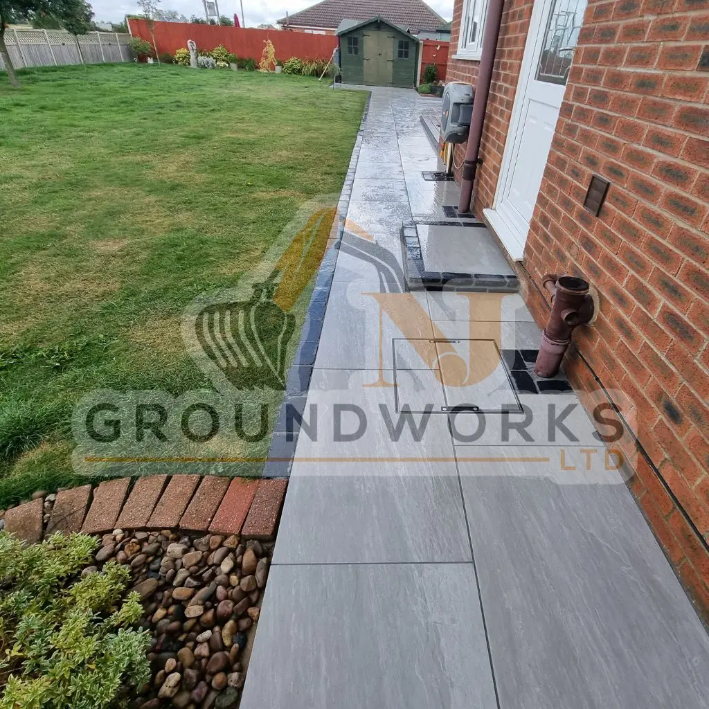 NJ groundworks porcelain patio paving slabs peterborough natural patio sandstone mix pack cheap block garden transformation cheap landscaping