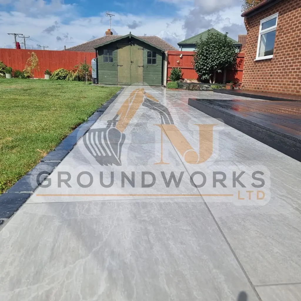 NJ groundworks porcelain patio paving slabs peterborough natural patio sandstone mix pack cheap block garden transformation cheap landscaping
