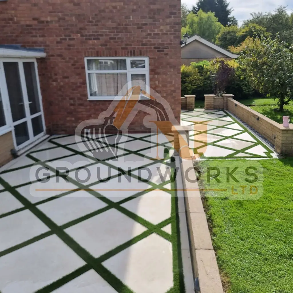 NJ groundworks porcelain patio paving slabs peterborough natural patio sandstone mix pack cheap block paving grouting garden transformation cheap concrete paving landscaping