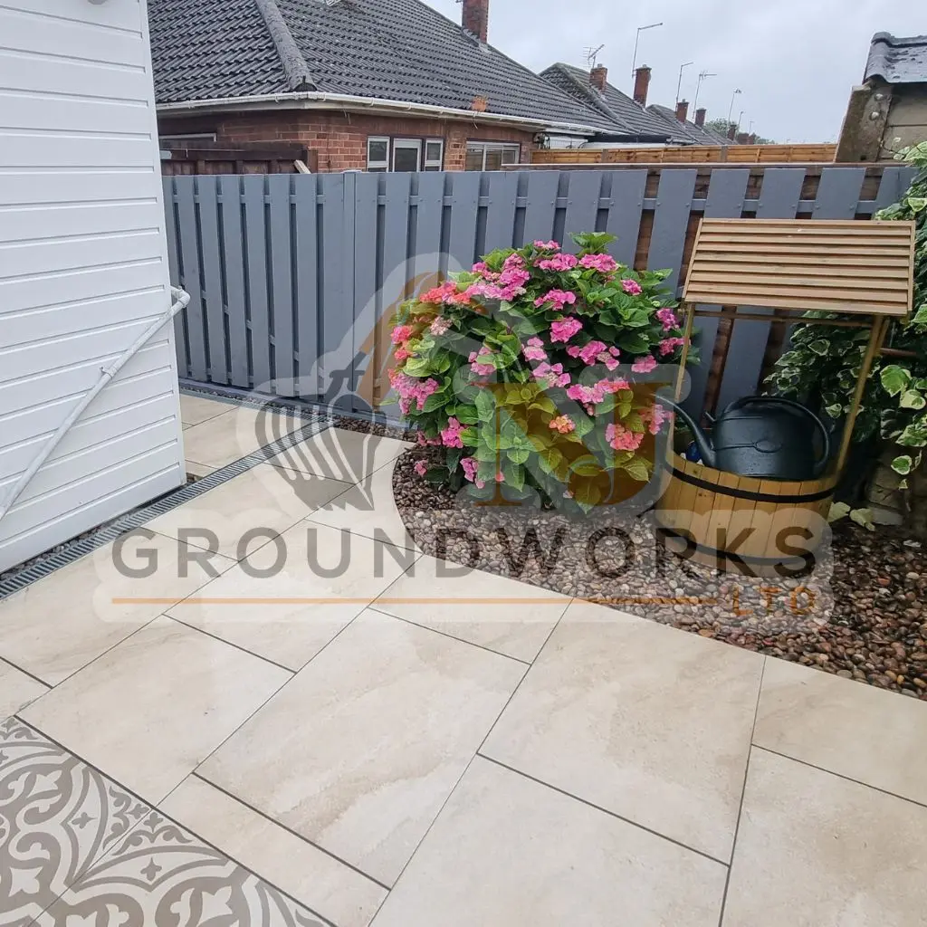 NJ groundworks porcelain patio paving slabs peterborough natural patio sandstone mix pack cheap block garden transformation cheap landscaping